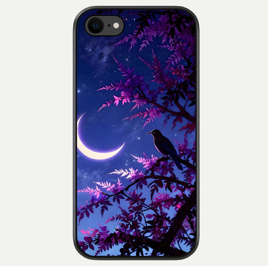 Crow & Moon Scenery Glass Case For iPhone 8 by Custom World