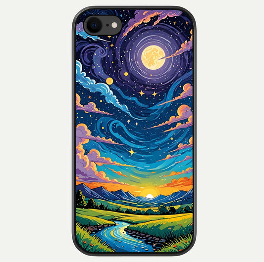 Dreamy Night Landscape Glass Case For iPhone 8 by Custom World