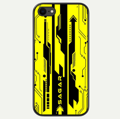 Electric Pulse CYBERPUNK Custom Name Glass Case For iPhone 8 by Custom World