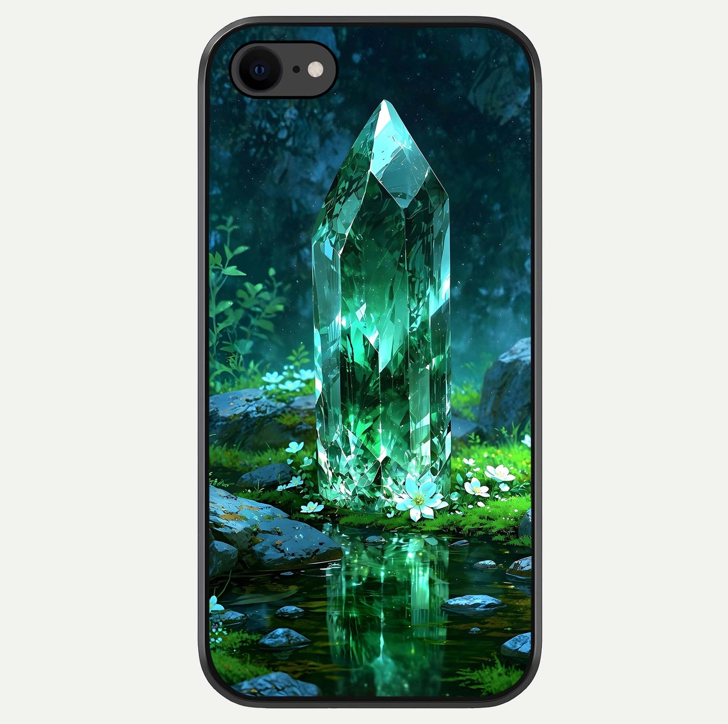 Emerald Light Crystal Glass Case For iPhone 8 by Custom World