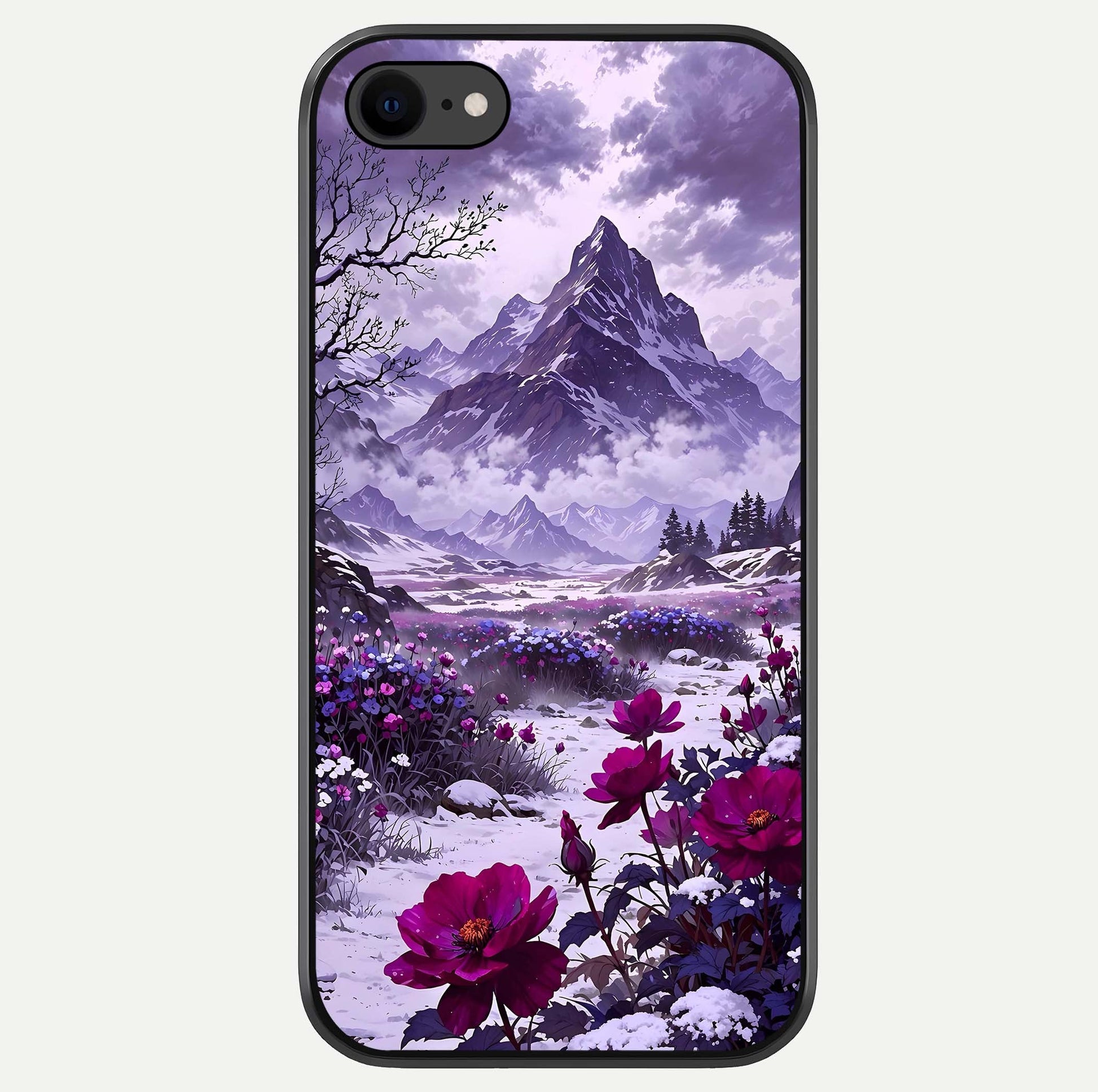 Flower Mountain View Glass Case For iPhone 8 by Custom World