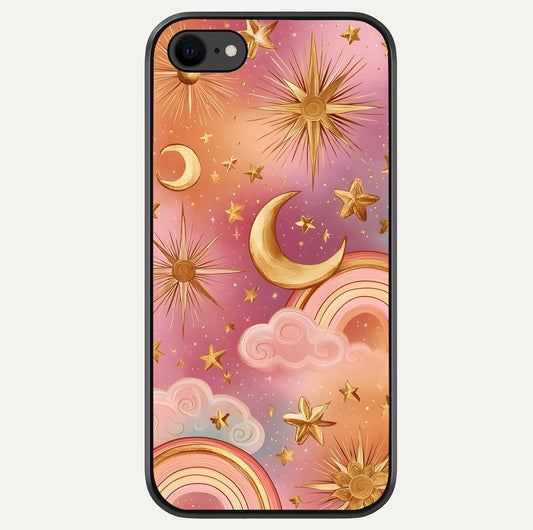 Golden Celestial Dreams Glass Case For iPhone 8 by Custom World