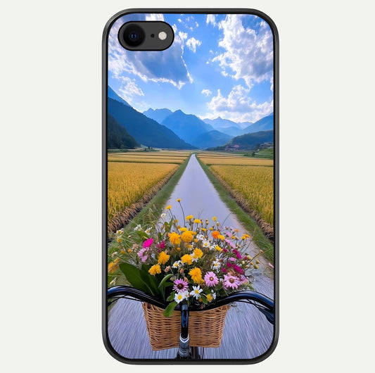 Golden Field Journey Glass Case For iPhone 8 by Custom World