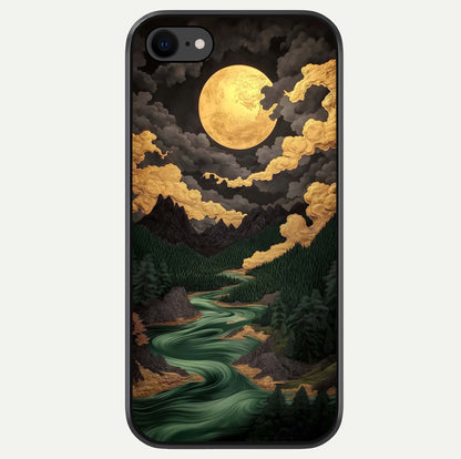 Golden River Moon Glass Case For iPhone 8 by Custom World