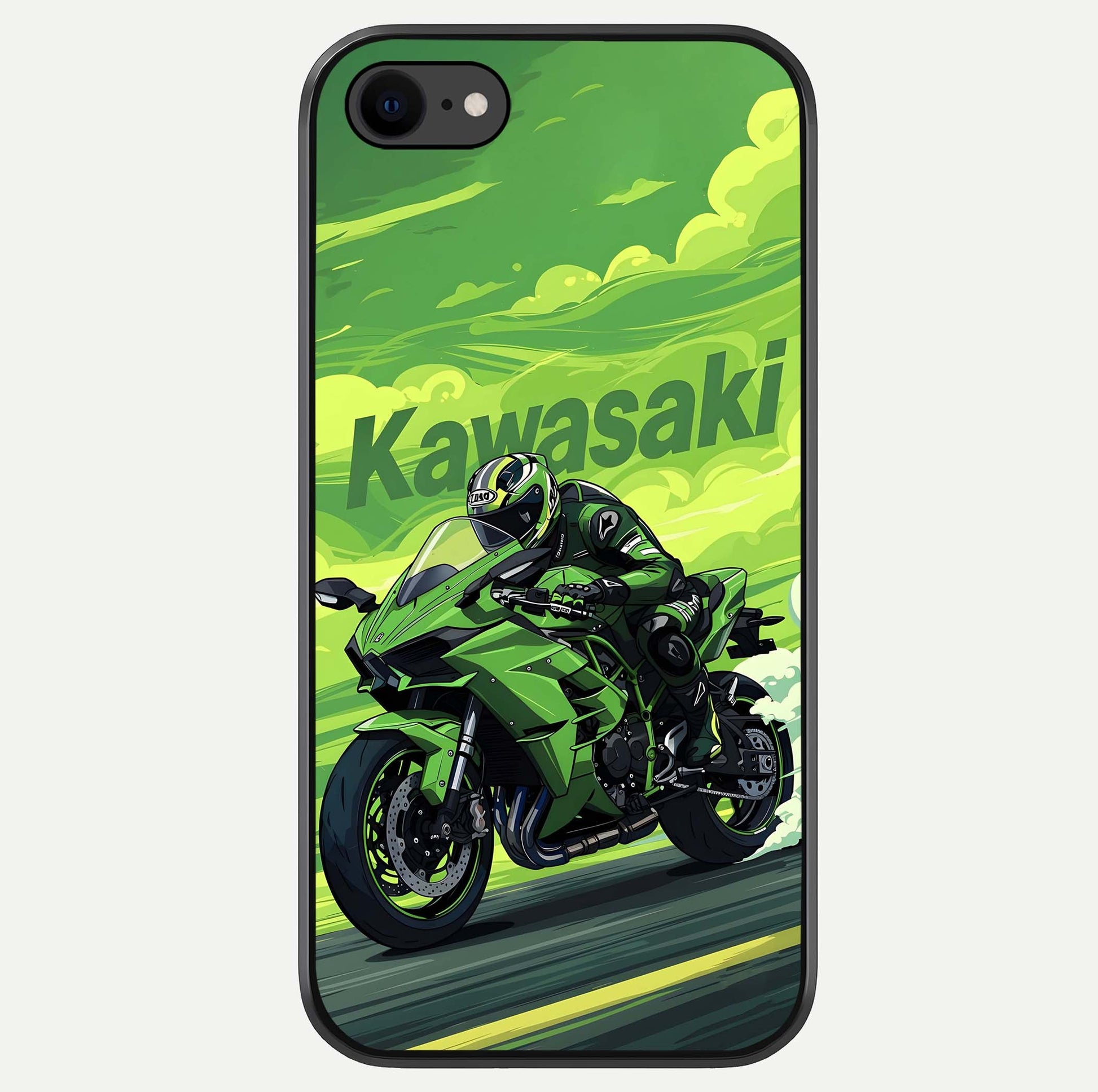 Green Kawasaki Glass Case For iPhone 8 by Custom World