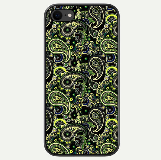Green Mandala Pattern Glass Case For iPhone 8 by Custom World