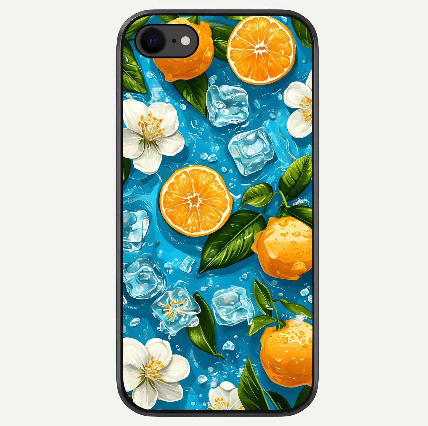 Ice Cube With Orange Glass Case For iPhone 8 by Custom World