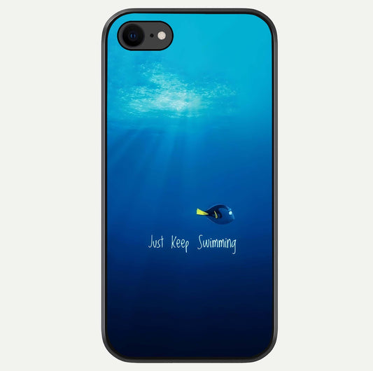 Just Keep Swimming Glass Case For iPhone 8 by Custom World