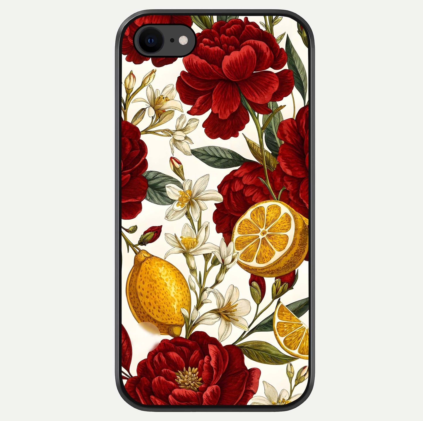 Lemon Rose Charm Glass Case For iPhone 8 by Custom World