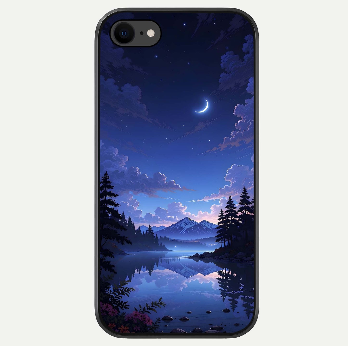 Midnight Lake Peace Glass Case For iPhone 8 by Custom World