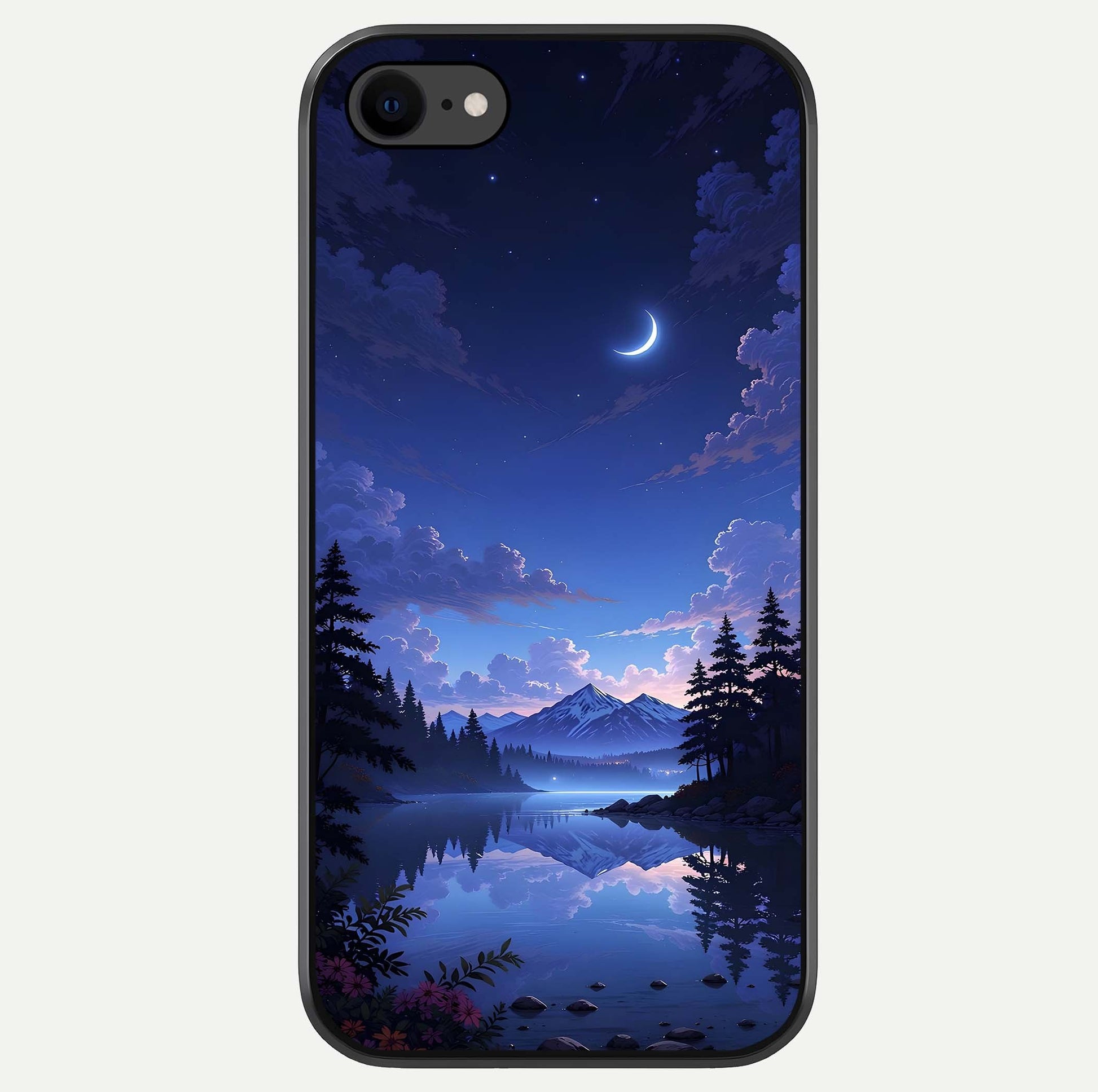 Midnight Lake Peace Glass Case For iPhone 8 by Custom World