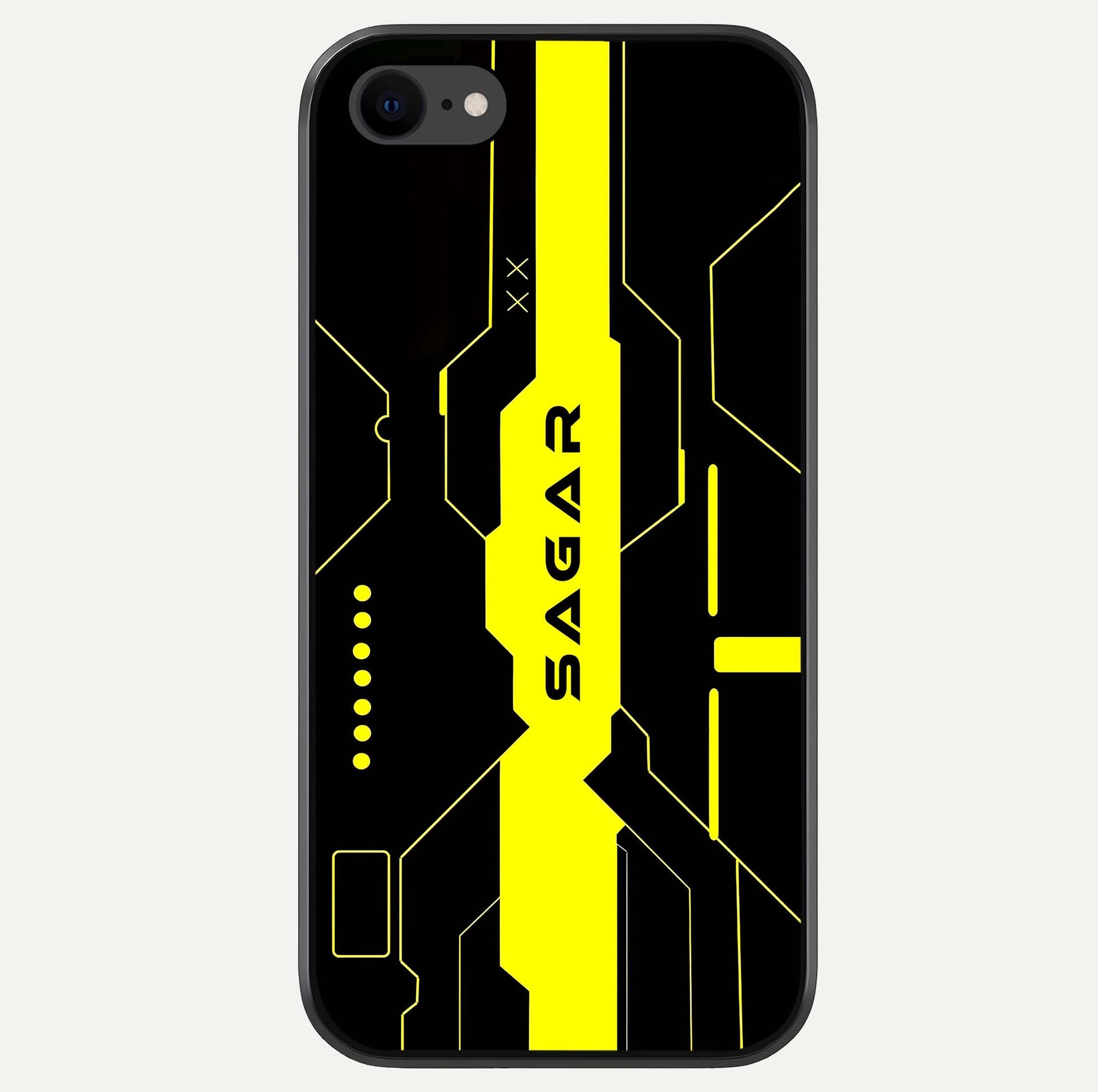 Neon CYBERPUNK Custom Name Glass Case For iPhone 8 by Custom World