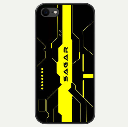 Neon CYBERPUNK Custom Name Glass Case For iPhone 8 by Custom World