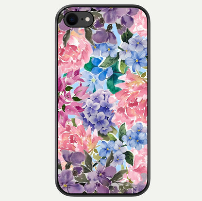 Pastel Floral Mix Glass Case For iPhone 8 by Custom World