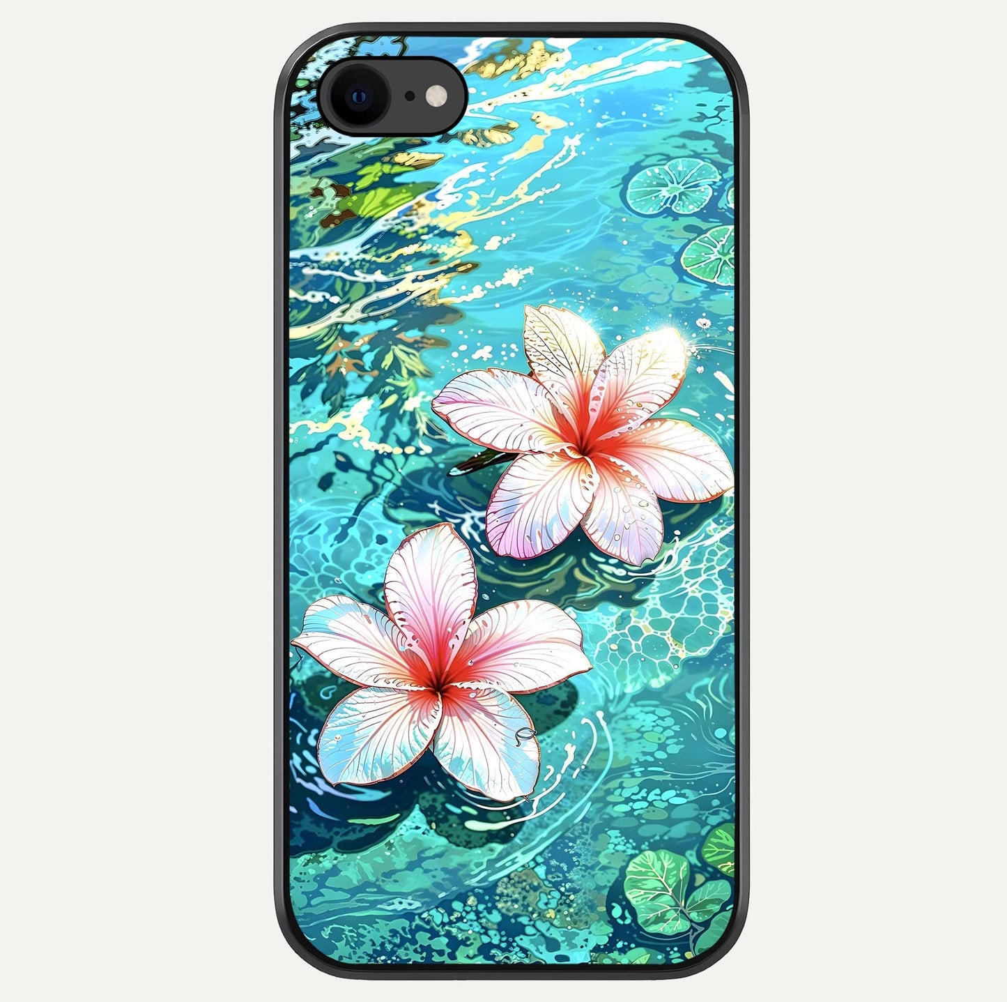 Pink Flowers in Water Glass Case For iPhone 8 by Custom World