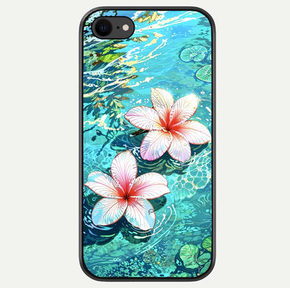 Pink Flowers in Water Glass Case For iPhone 8 by Custom World