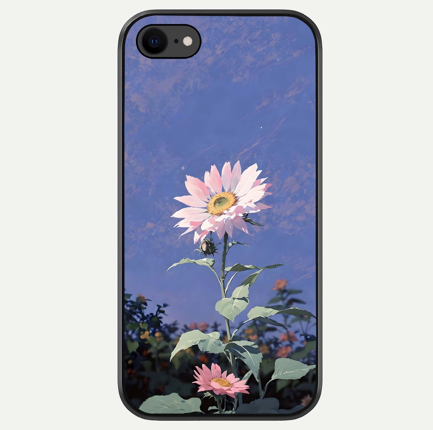 Pink Sunflower Glow Glass Case For iPhone 8 by Custom World