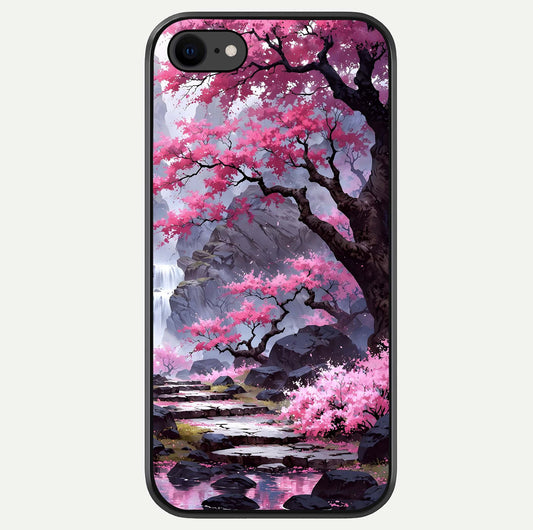 Pinkish Scenery Glass Case For iPhone 8 by Custom World