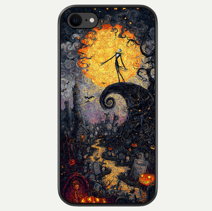 Pumpkin Moon Night Glass Case For iPhone 8 by Custom World