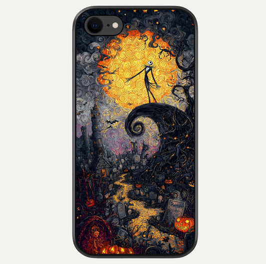 Pumpkin Moon Night Glass Case For iPhone 8 by Custom World