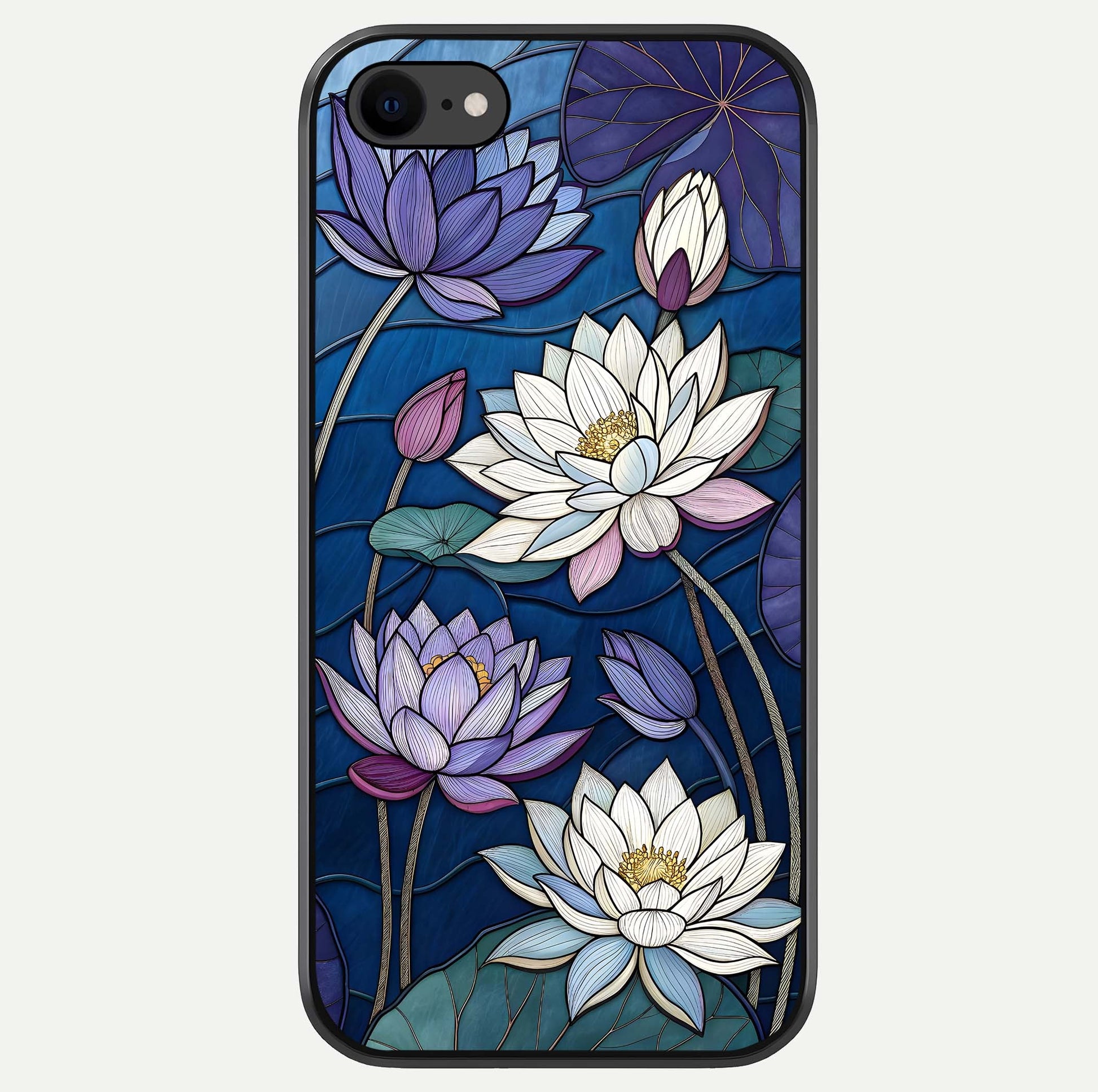 Purple Lotus Stained Glass Case For iPhone 8 by Custom World
