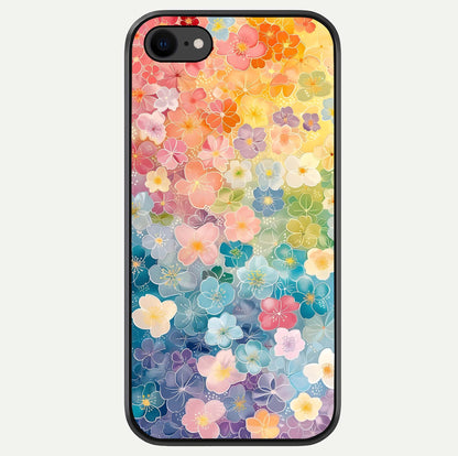 Rainbow Blossom Burst Glass Case For iPhone 8 by Custom World