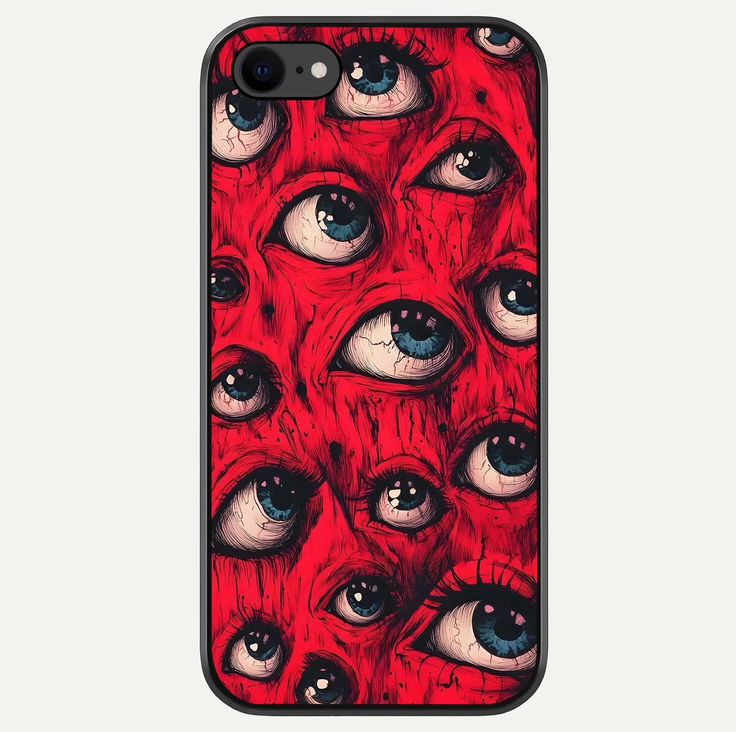 Red Eyes Pattern Glass Case For iPhone 8 by Custom World