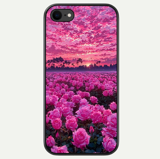 Rose Sunset Valley Glass Case For iPhone 8 by Custom World