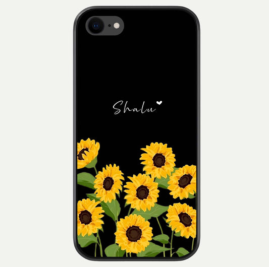 Sunflower Chic Mood Custom Name Glass Case For iPhone 16 Pro by Custom World