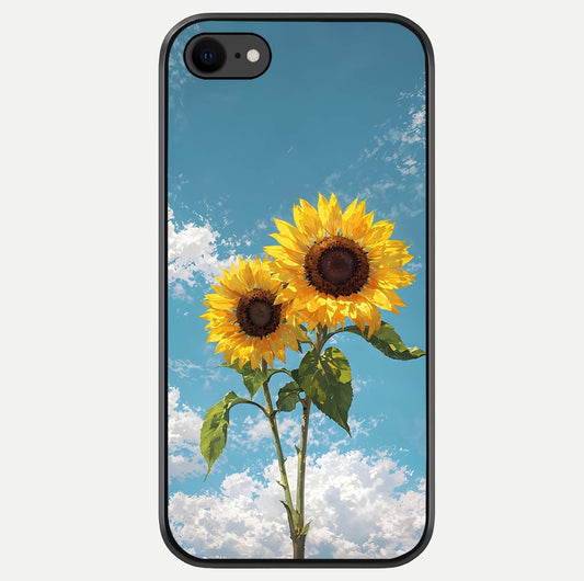 Sunflower Sky Bloom Glass Case For iPhone 8 by Custom World