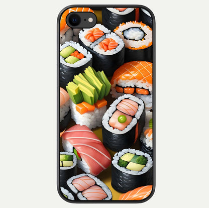 Sushi Food Pattern Glass Case For iPhone 8 by Custom World
