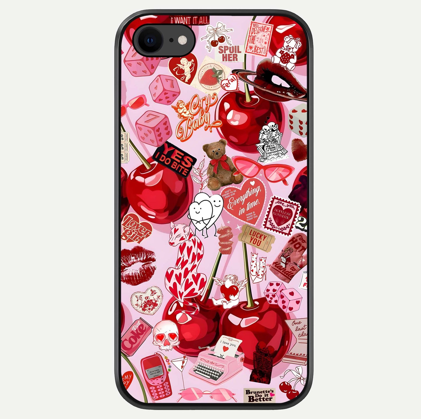 Sweet Cherry Chaos Glass Case For iPhone 8 by Custom World