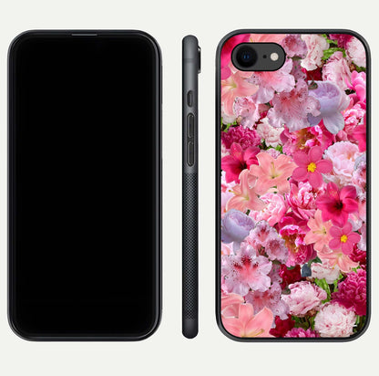 Bloom Crush Fantasy Glass Case for iPhone 8 dual-view layout highlighting edges and premium shine