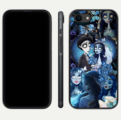 Butterfly Ghost Soul Glass Case for iPhone 8 front-and-back layout highlighting dark art balance and HD shine
