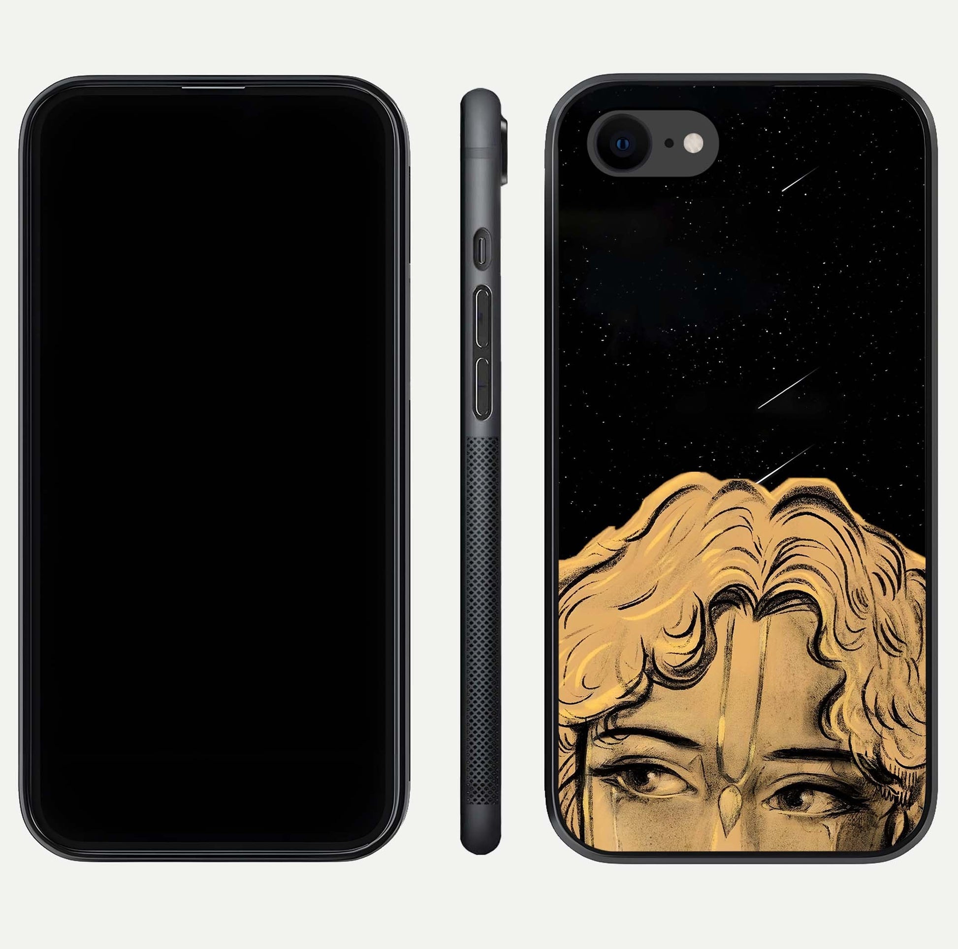 Celestial God’s Plan Glass Case for iPhone 8 front & back layout showing smooth finish and spiritual art
