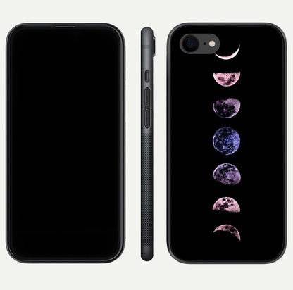 Crimson All Planets Glass Case for iPhone 8 dual-view layout displaying crimson tones and curved edges