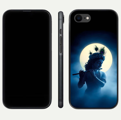 Divine Moon Flute Glass Case for iPhone 8 dual-view layout displaying soft night tones and curved polish
