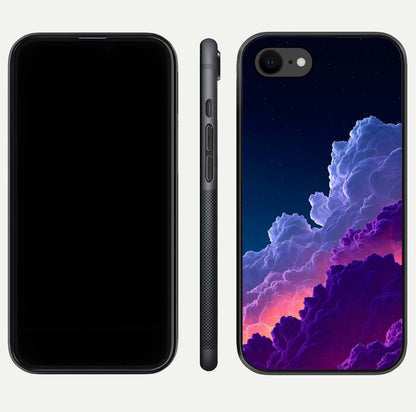 Dreamy Cloud Skies Glass Case for iPhone 8 dual-view layout displaying calm sky art and smooth curve