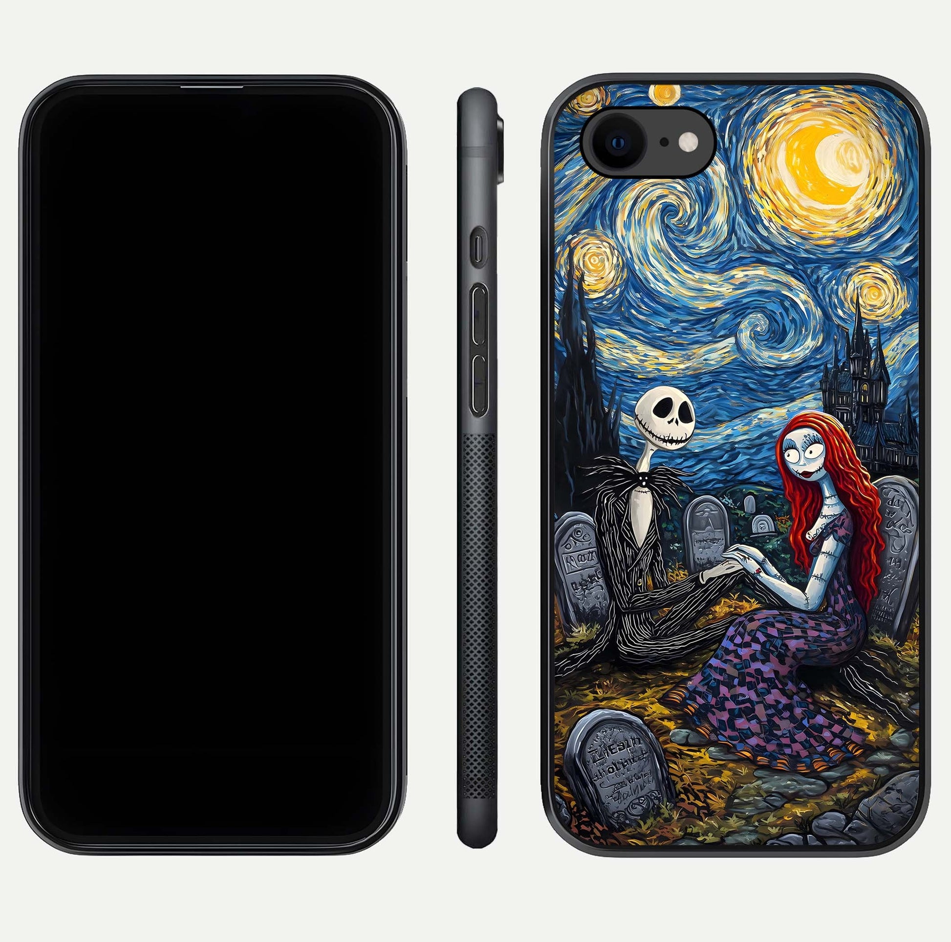 Eternal Night Love Glass Case for iPhone 8 dual-view layout displaying HD art and curved polish