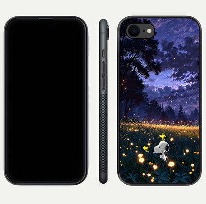 Firefly Meadow Magic Glass Case for iPhone 8 dual-view layout displaying enchanting tones and curved edges
