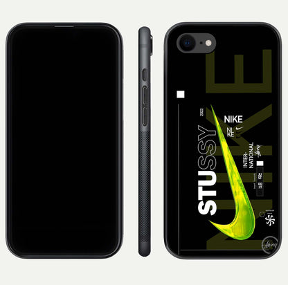 Neon Street Edition Glass Case for iPhone 8 front & back layout highlighting street art vibe and edges