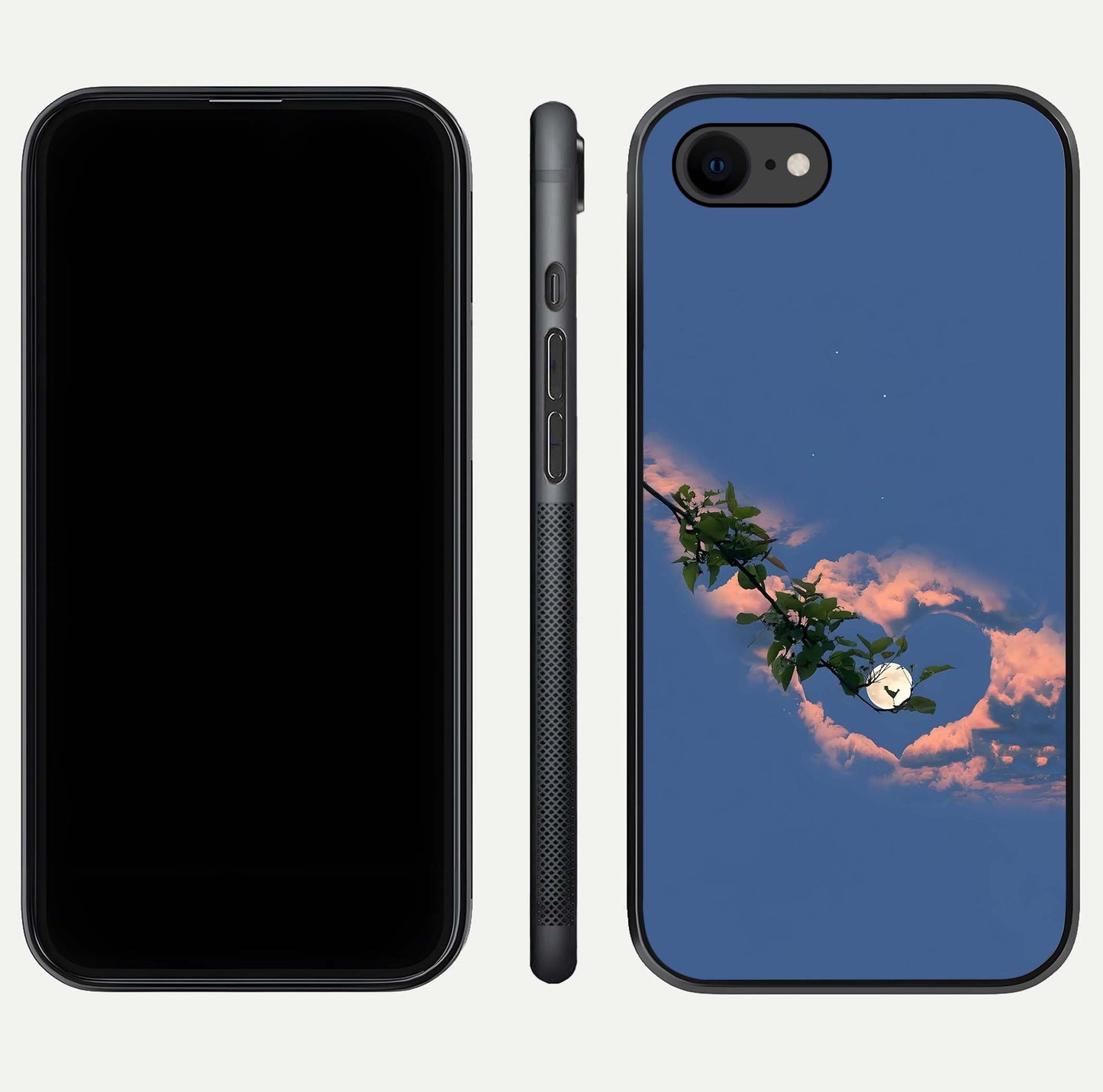 Sky Under Tree Glass Case for iPhone 8 front & back layout showing sky tones and curved glass edge