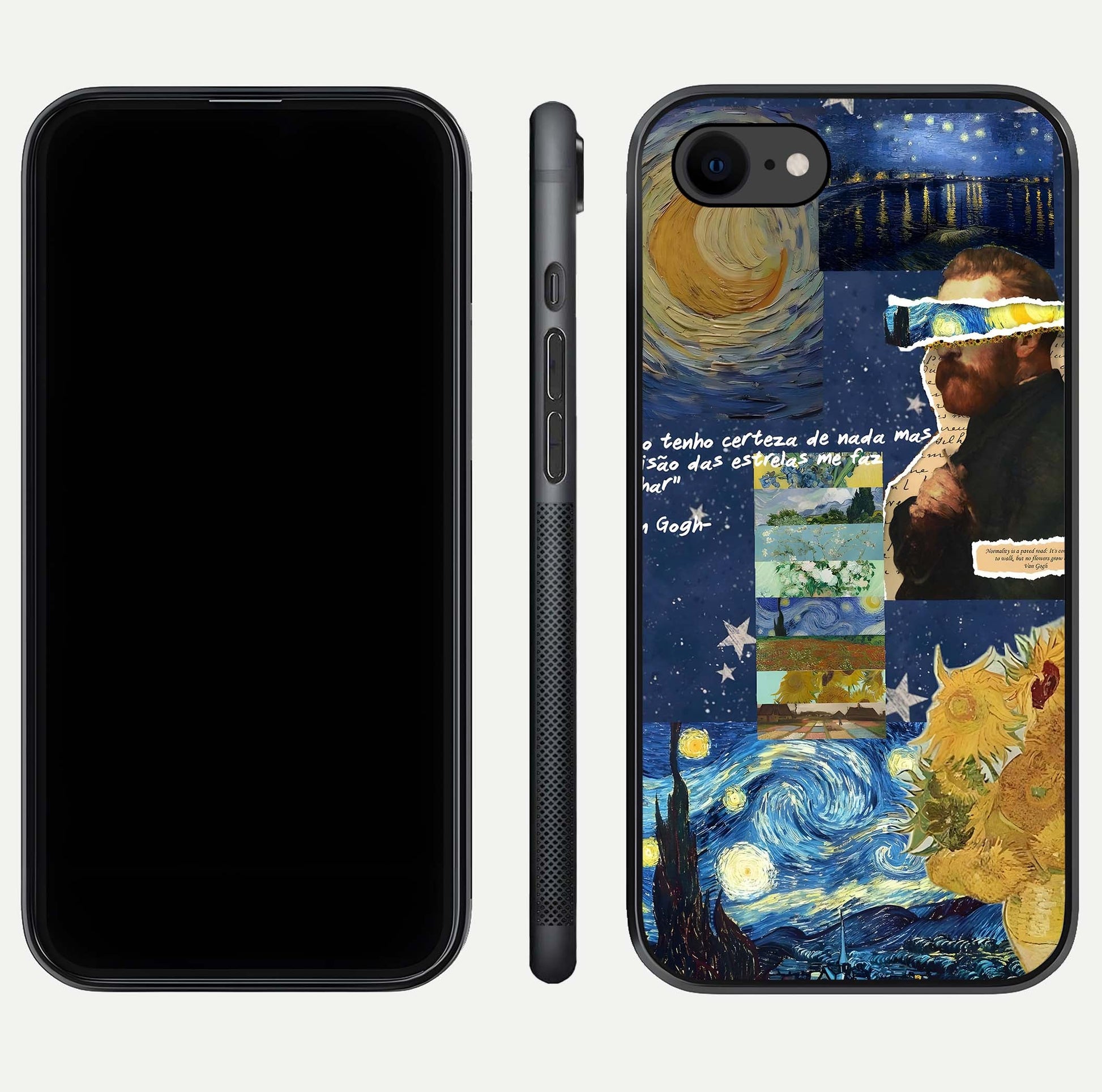 Starry Dream Vision Glass Case for iPhone 8 front & back layout showing star blend and smooth edges