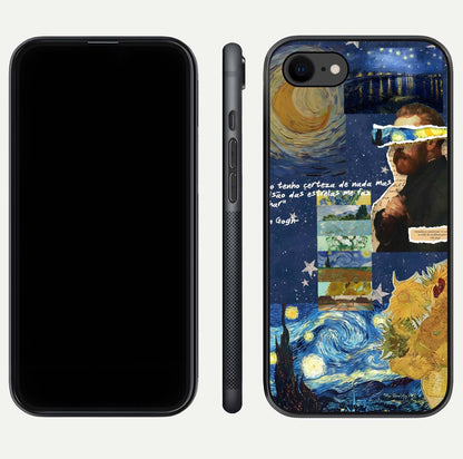 Starry Dream Vision Glass Case for iPhone 8 front & back layout showing star blend and smooth edges