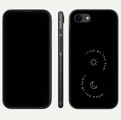 Sun Moon Balance Glass Case for iPhone 8 front & back layout showing smooth gradient and balanced design