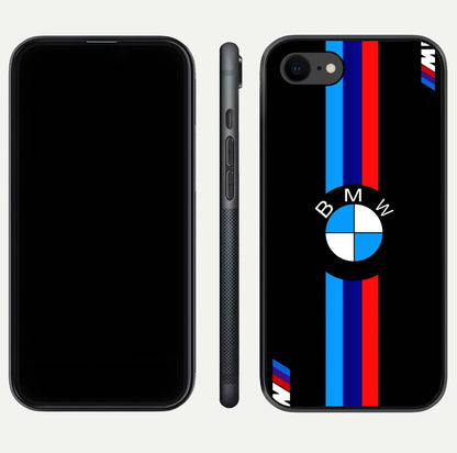 Turbo BMW Beast Glass Case for iPhone 8 front & back layout showing bold design and smooth finish
