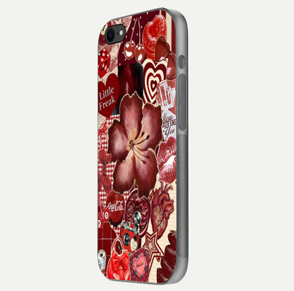 Aesthetic Little Freak Glass Case for iPhone 16 Pro side-angle image showing colorful design, camera module, and glossy finish reflection