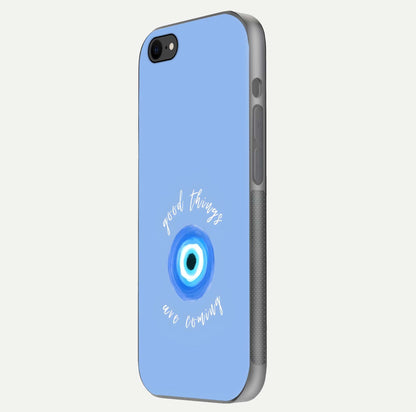 Bright Future Ahead Glass Case for iPhone 8 side-angle image displaying edge smoothness and reflective surface