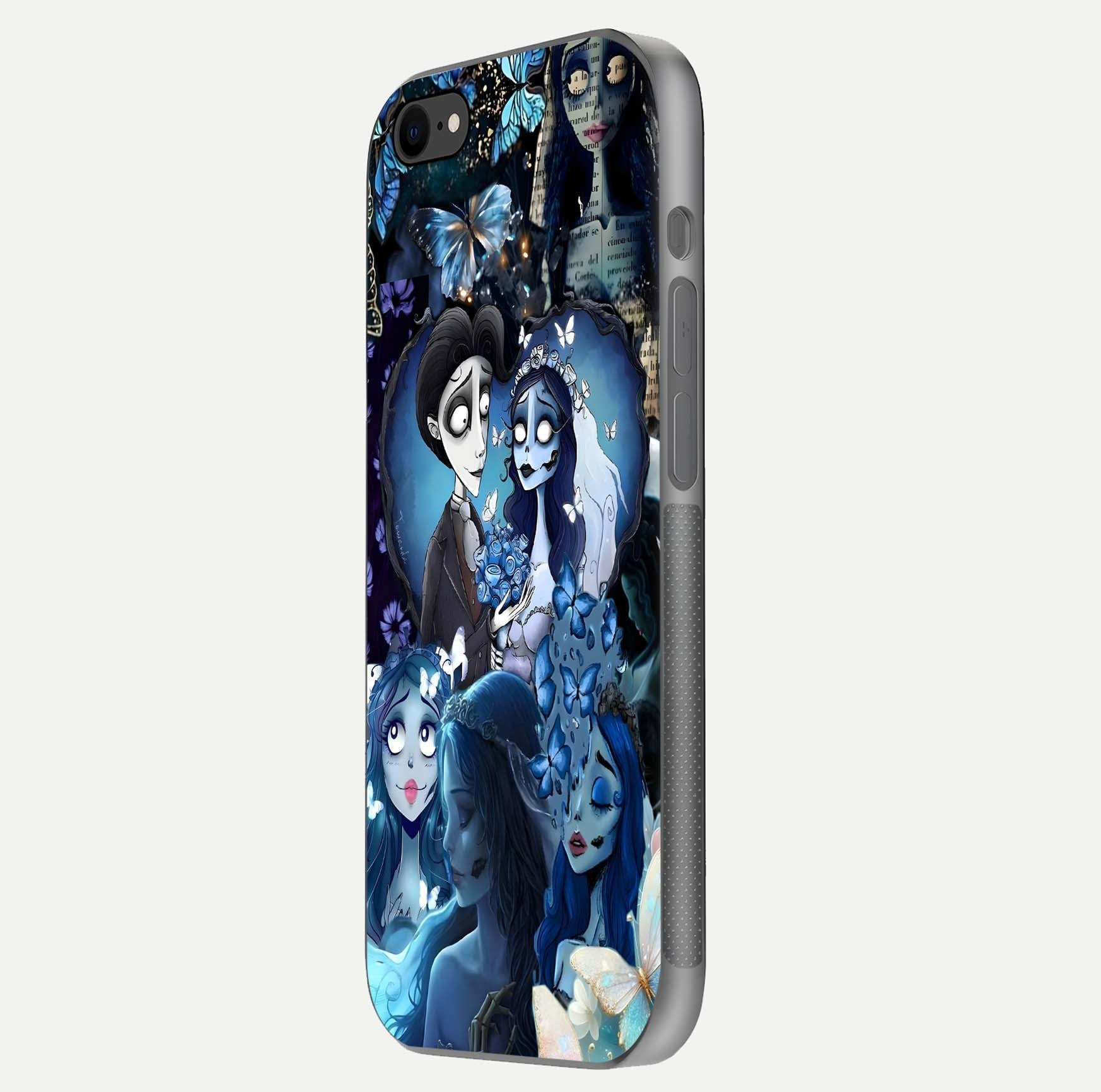 Butterfly Ghost Soul Glass Case for iPhone 8 side-angle image capturing edge light and deep design tones