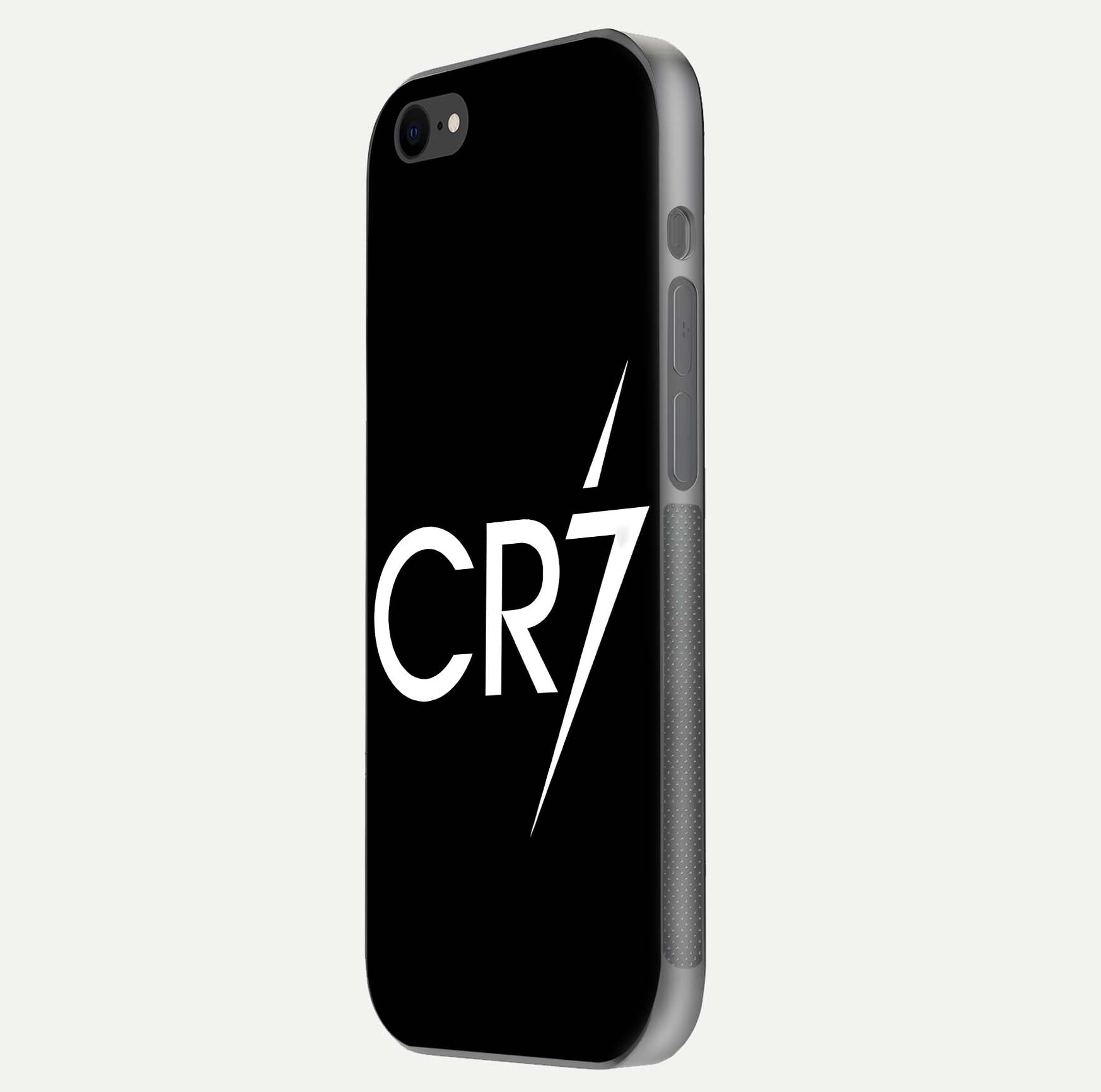 CR7 Elite Strike Glass Case for iPhone 8 side-angle image showing polished edges and vibrant design